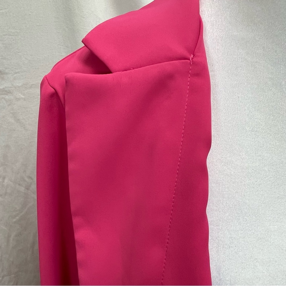 Joseph Ribkoff hot pink, lightweight, extra long blazer. - Picture 5 of 11